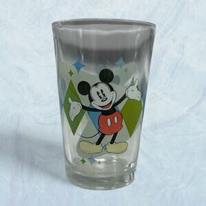 1960s Mickey Mouse Juice Glass-MCM Atomic Disney Tumbler-8 oz Vintage Drinkware